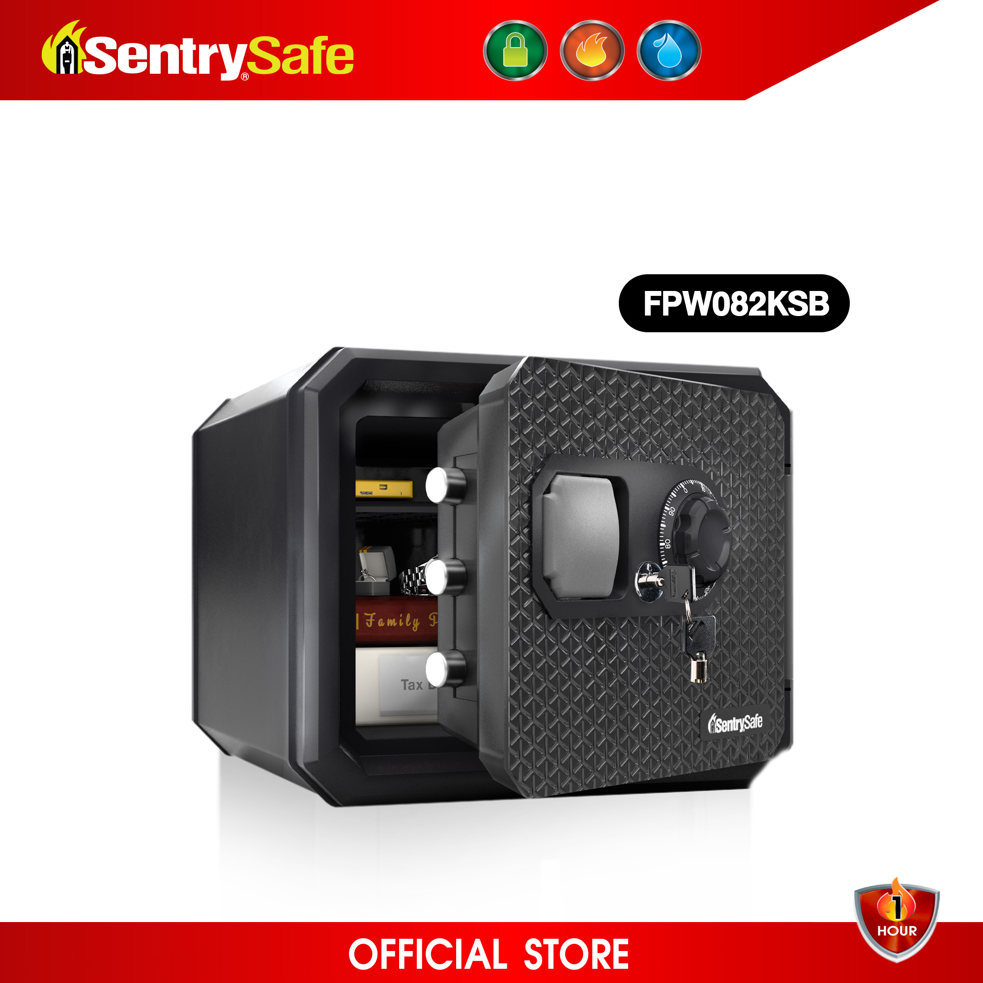 FPW082KSB Combination Fire/Water Safe with Override Key