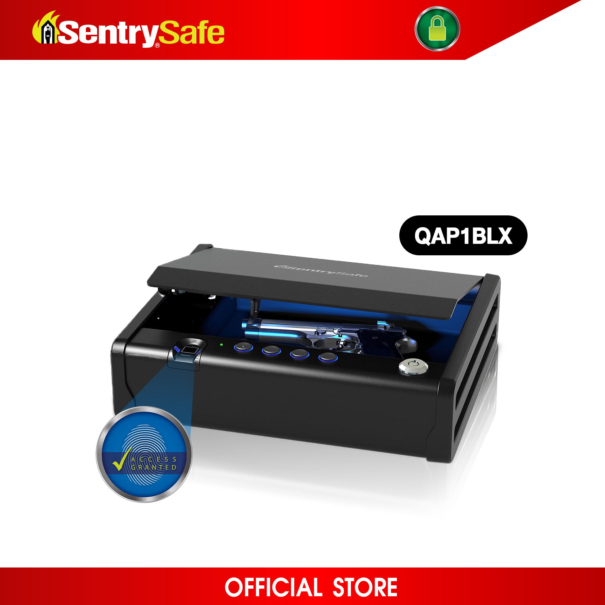 QAP1BLX Biometric Pistol Safe