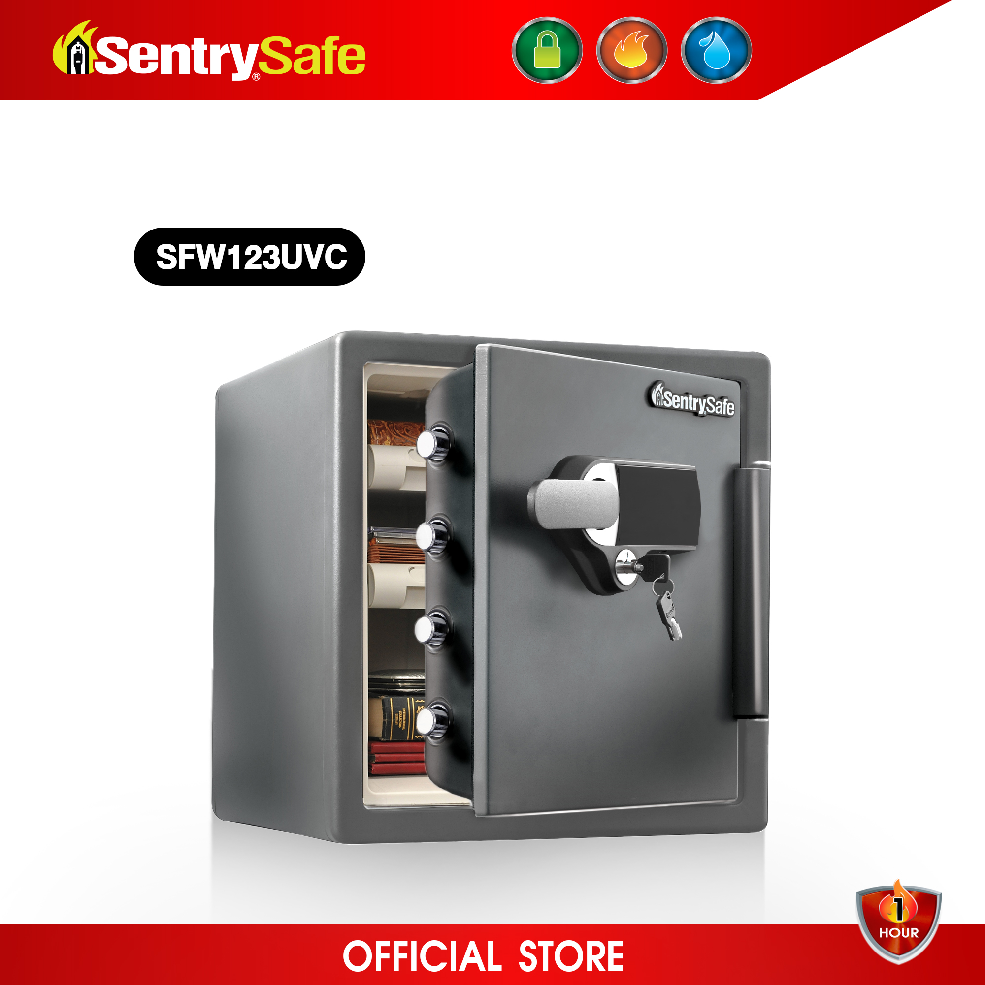 SFW123UVC Fire/Water Safe with Alarm