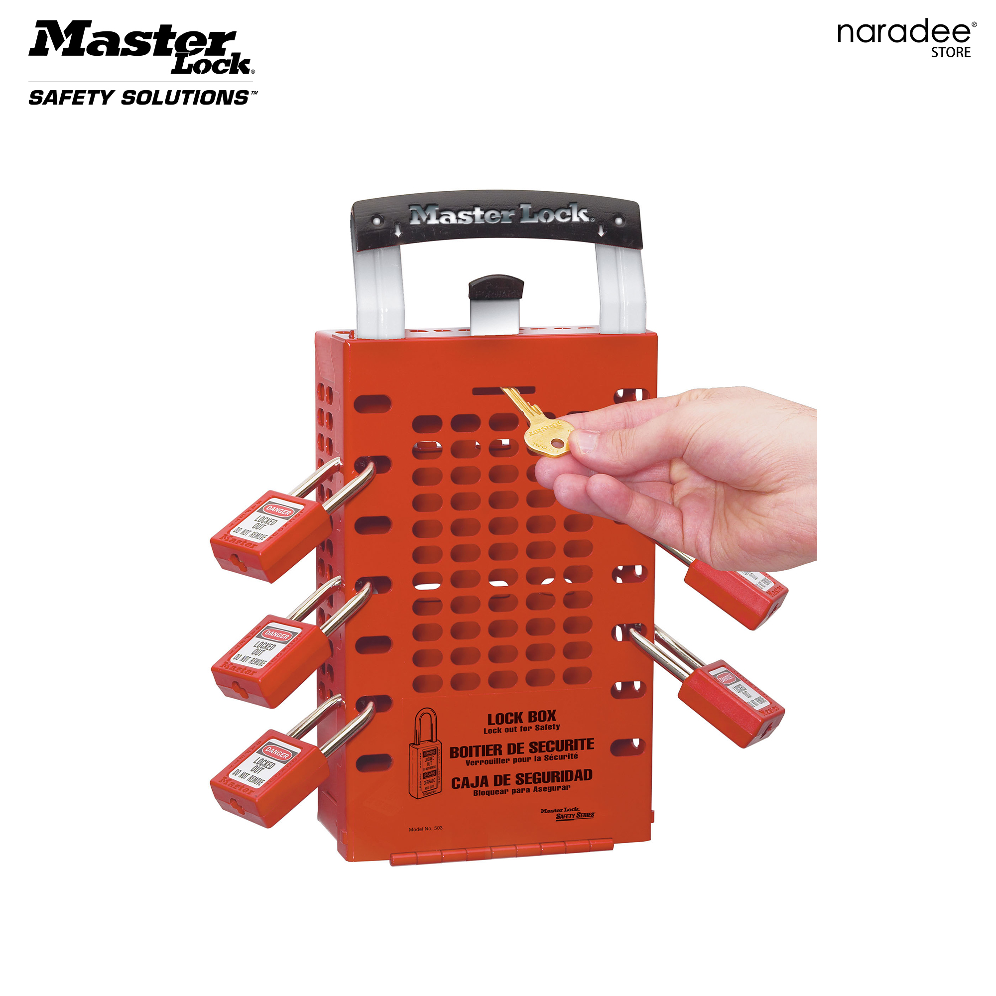Master Lock 503RED - Red Group Lock Box, Wall-Mount or Portable
