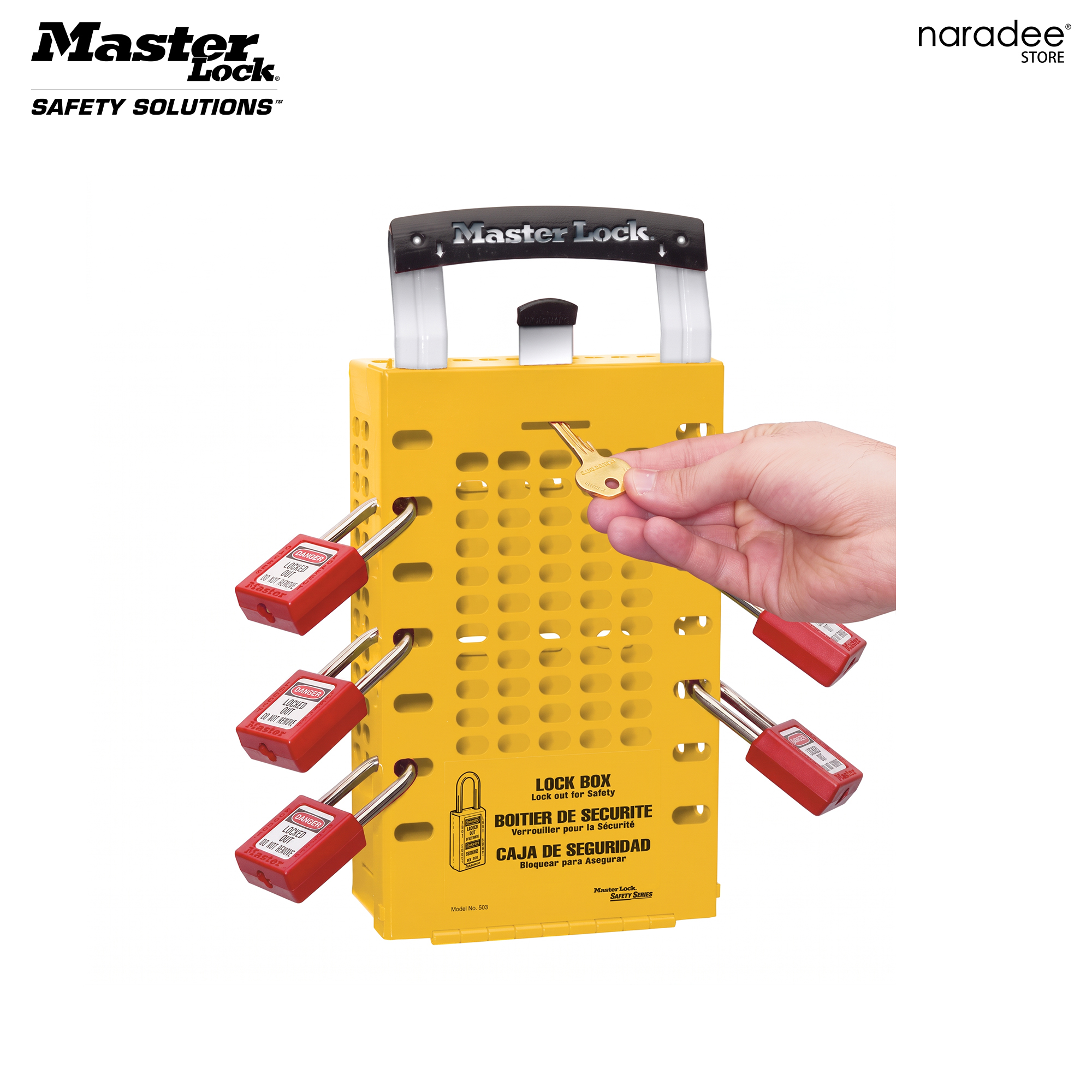 Master Lock 503YLW - Yellow Group Lock Box, Wall-Mount or Portable