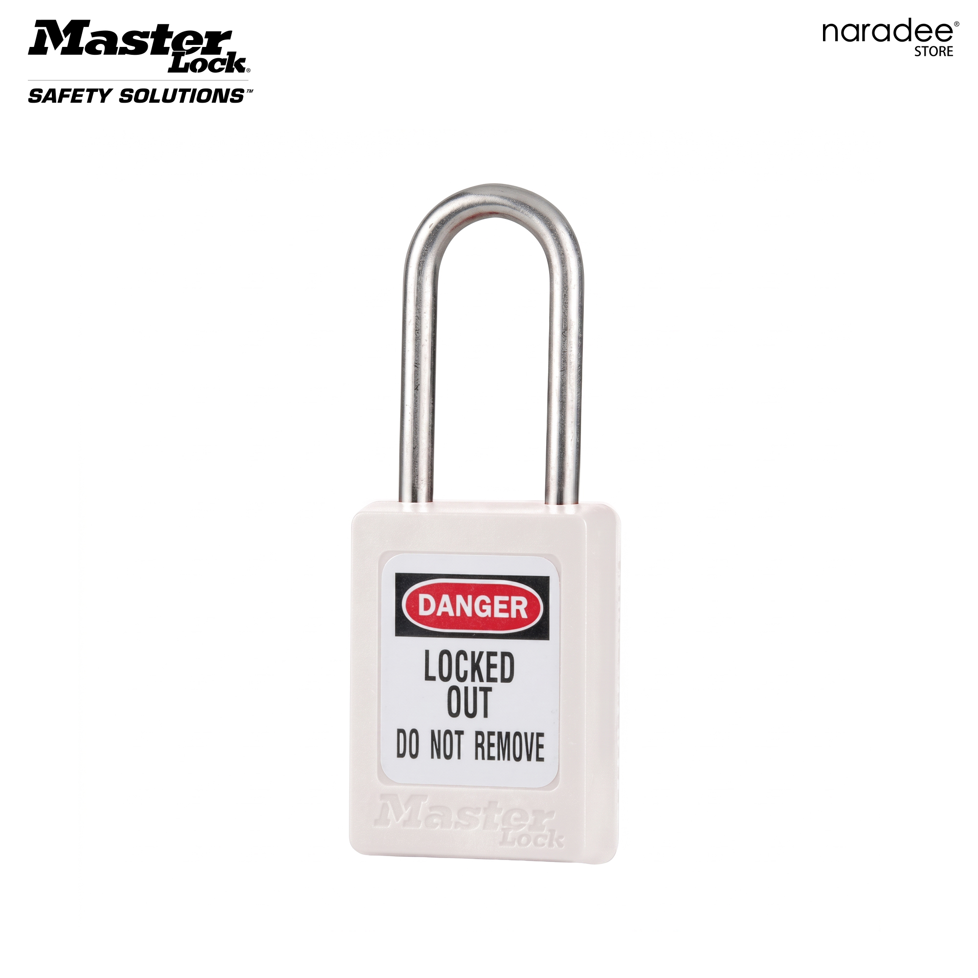 มาสเตอร์ล็อก S31KAWHT - กุญแจเซฟตี้ เทอร์โมพลาสติก ห่วงกุญแจสแตนเลส